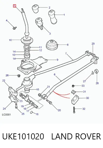 Рычаг переключения передач LAND ROVER UKE101020