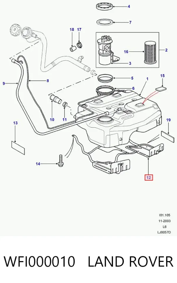 Кронштейн бака топливного WFI000010 Land Rover