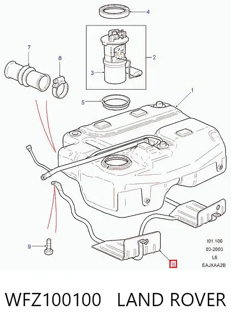 Кронштейн бака топливного WFZ100100 Land Rover