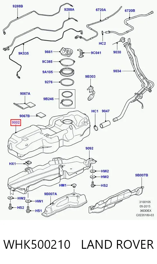 Бензобак WHK500210 Land Rover