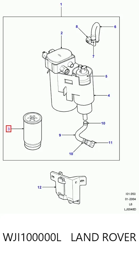 Топливный фильтр WJI100000L Land Rover