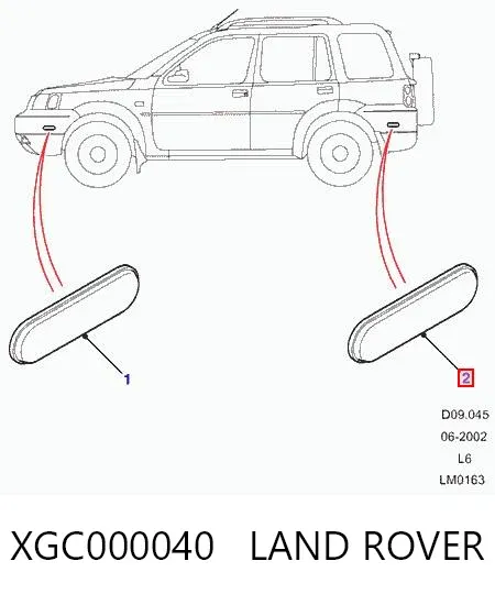 Габарит задний боковой правый XGC000040 Land Rover