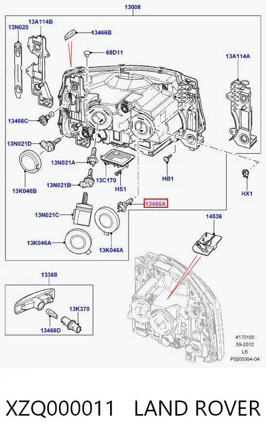 Лампочка галогенная XZQ000011 Land Rover
