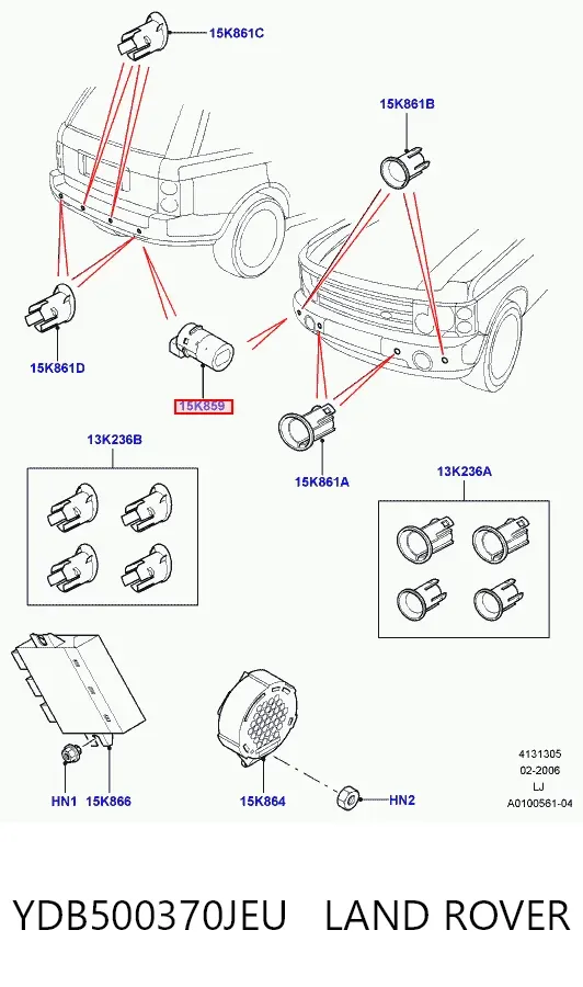 Парктроники задние YDB500370JEU Land Rover