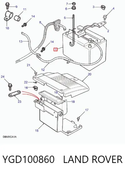 Автоакумулятор Ленд Ровер 105 А/г 12 В (YGD100860)