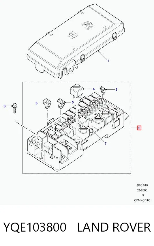 Блок предохранителей YQE103800 Land Rover