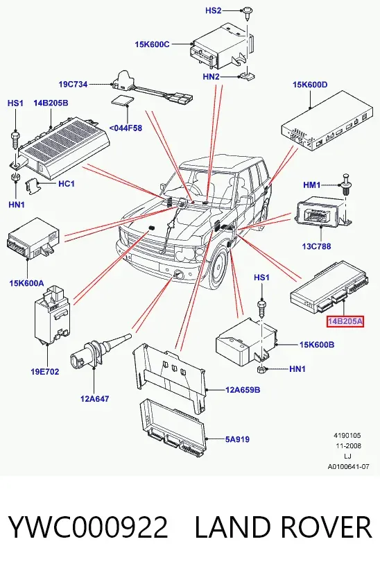 Блок комфорта YWC000922 Land Rover