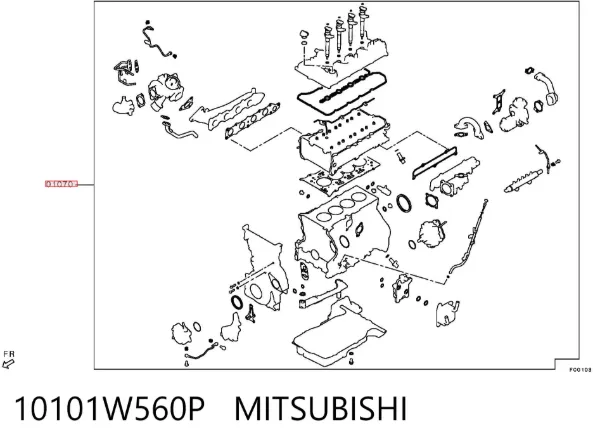 Комплект прокладок 10101W560P Mitsubishi