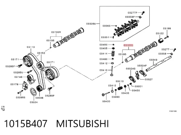 Распредвал двигателя левый 1015B407 Mitsubishi
