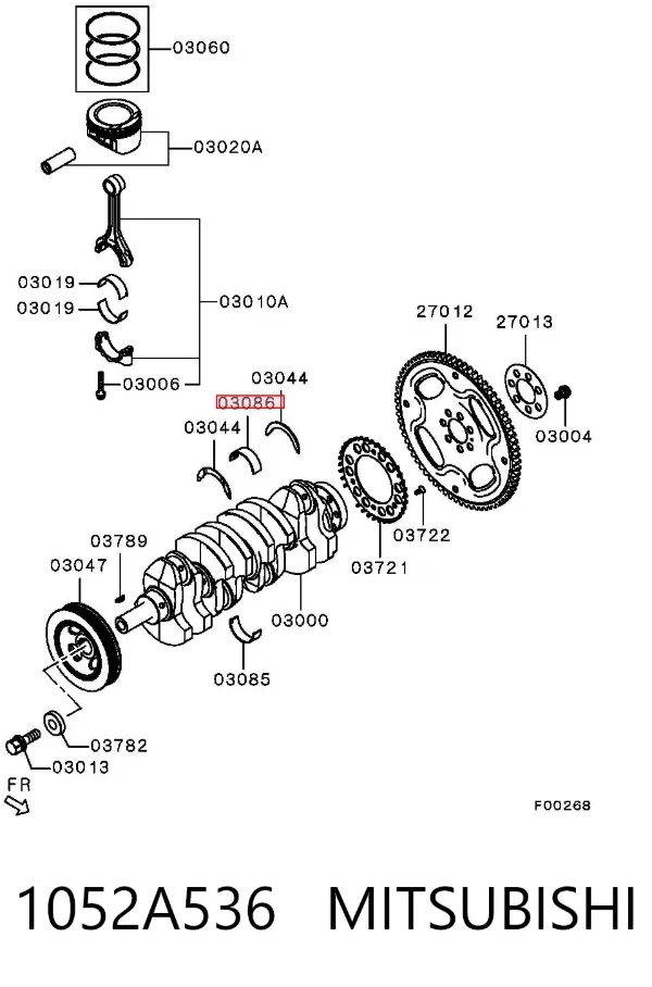 Вкладыши коленвала коренные, комплект, стандарт (STD) 4884915AA Enginetech