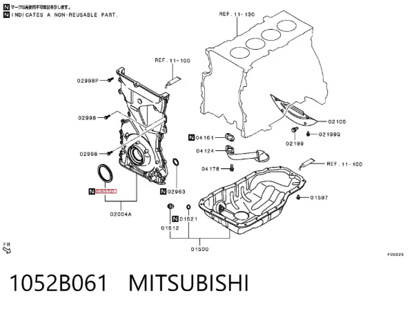 Сальник коленвала Mitsubishi ASX GA