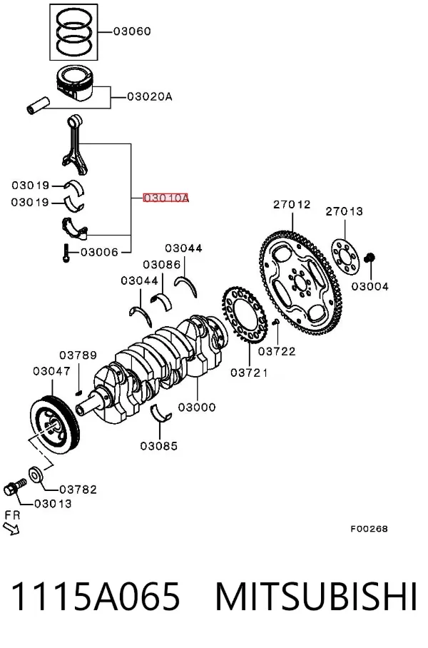 Шатун поршня двигателя 1115A065 Mitsubishi