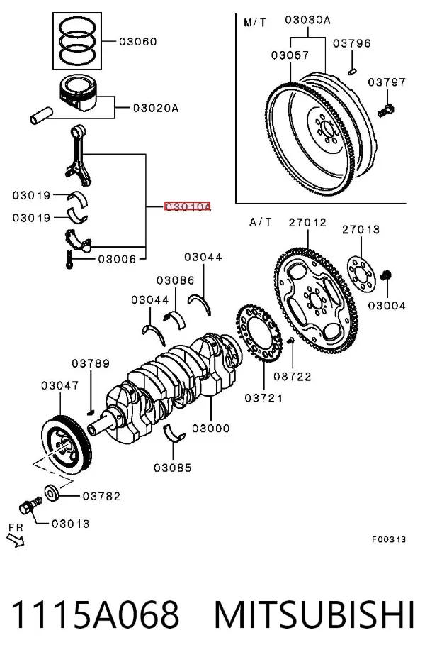 Шатун поршня двигателя 1115A068 Chrysler