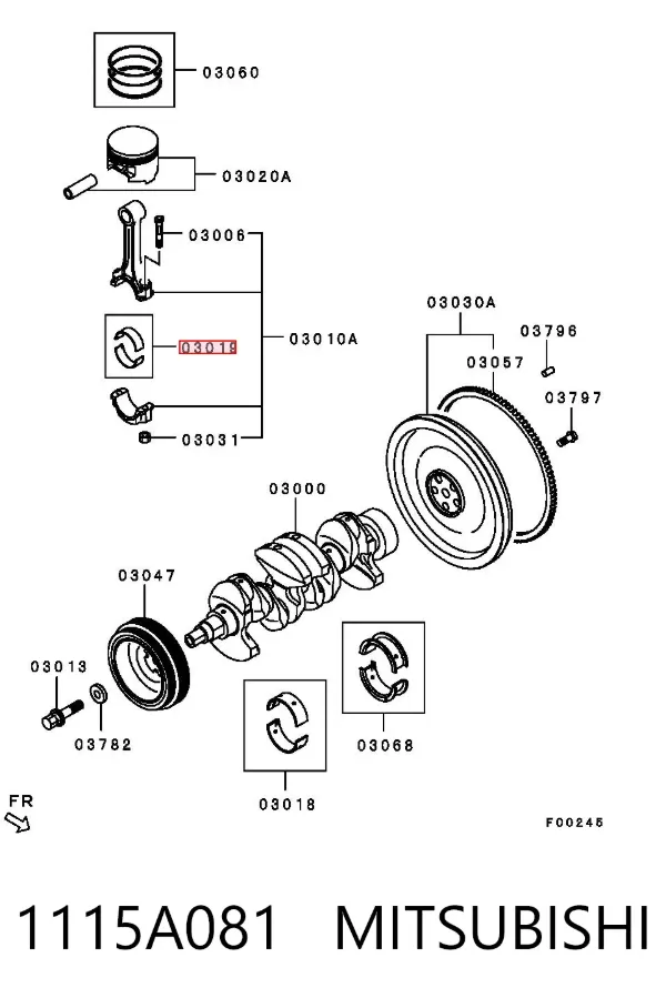 Вкладыши шатунные 1115A081 Mitsubishi