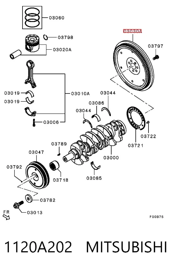 Маховик 1120A202 Mitsubishi