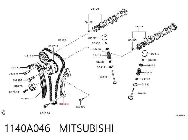 Цепь ГРМ 1140A046 Mitsubishi