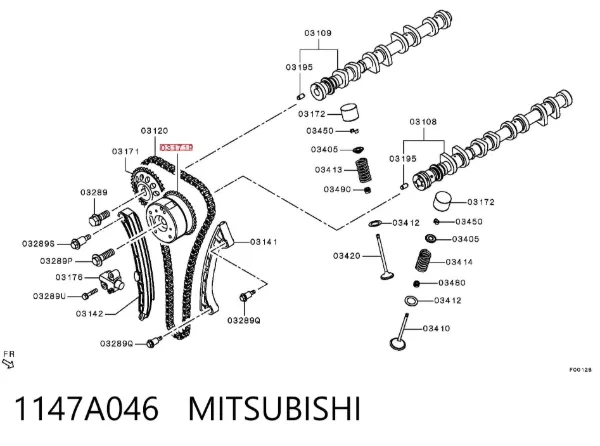 Шестерня впускного распредвала 1147A046 Mitsubishi