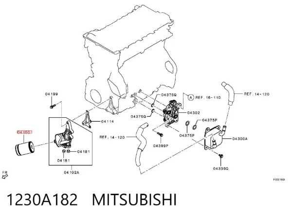 Масляный фильтр 1230A182 Mitsubishi