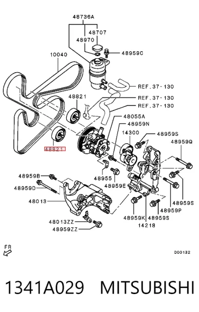 Ролик приводного ремня паразитный MITSUBISHI 1341A029