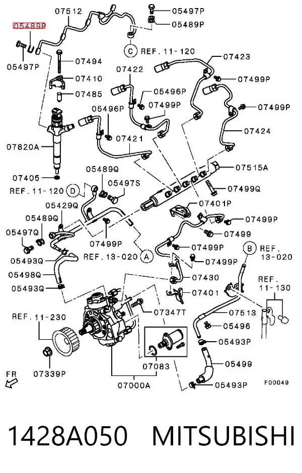 Шайба форсунки 1428A050 Mitsubishi