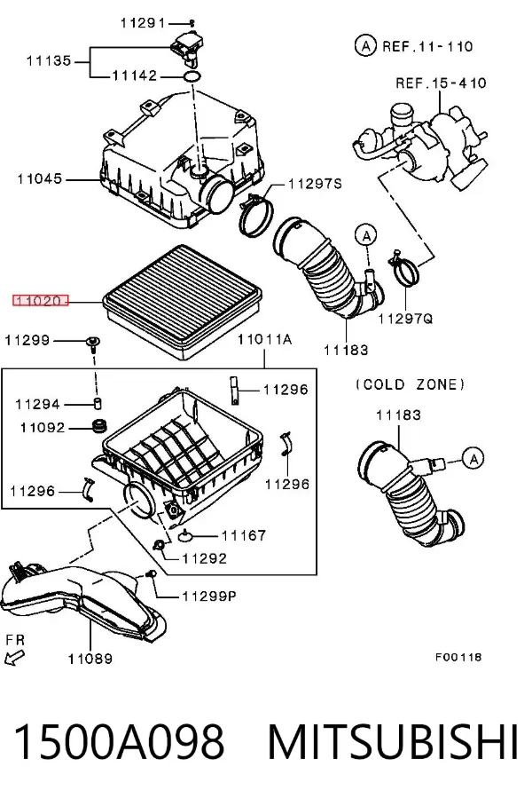 Воздушный фильтр 1500A098 Mitsubishi