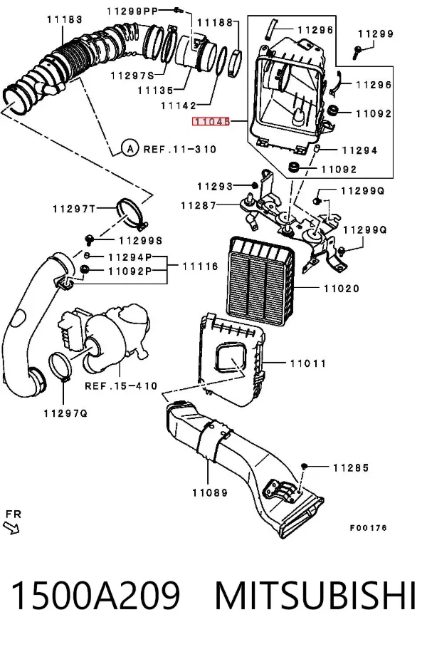 Корпус воздушного фильтра, верхняя часть 1500A209 Mitsubishi