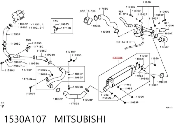 Интеркулер 1530A107 Mitsubishi