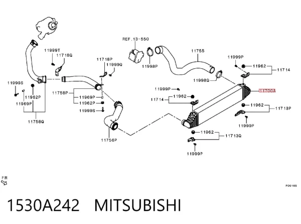 Интеркулер 1530A242 Mitsubishi