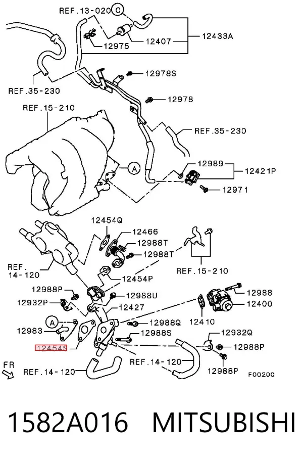Прокладка EGR-клапана рециркуляции 1582A016 Mitsubishi