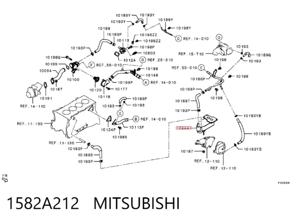 Радиатор системы EGR 1582A212 Mitsubishi