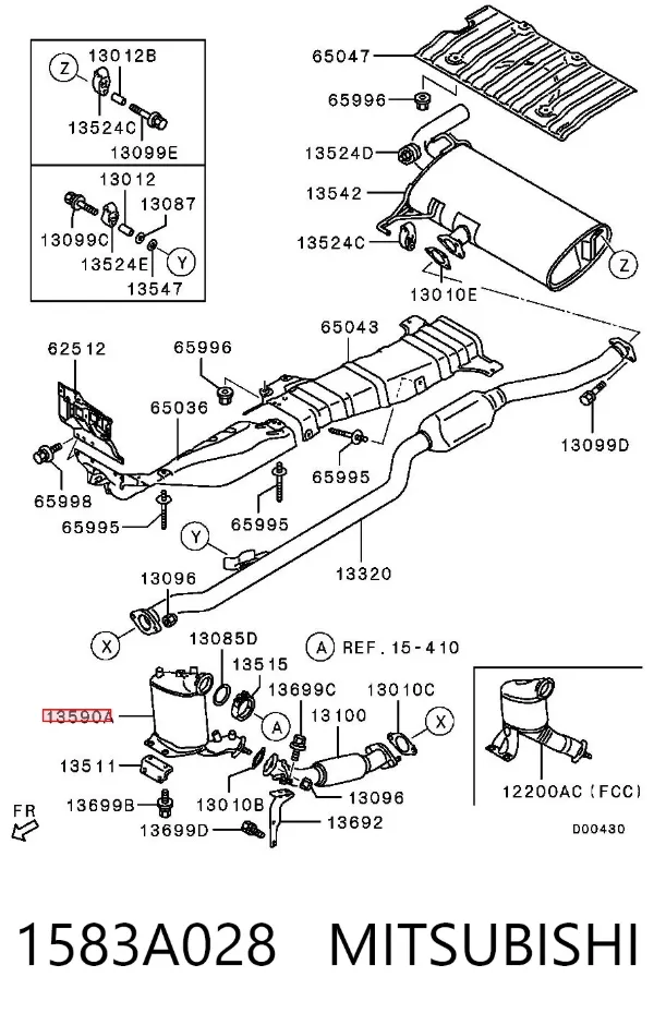 Центральная часть глушителя 1583A028 Mitsubishi