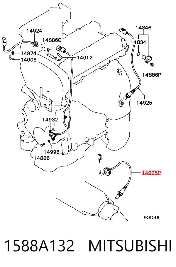 Датчик кислорода после катализатора 1588A132 Mitsubishi