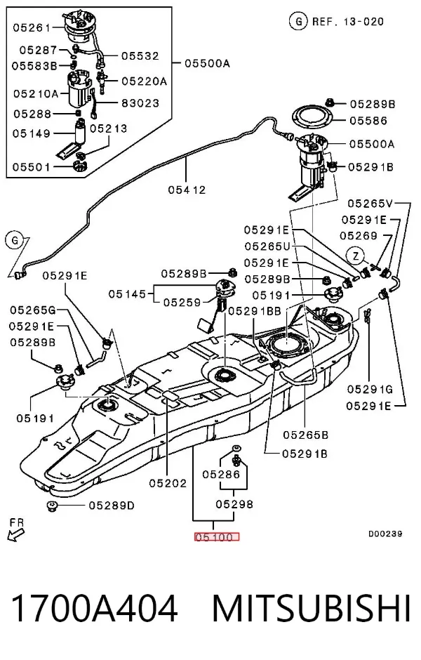 Бензобак 1700A404 Mitsubishi