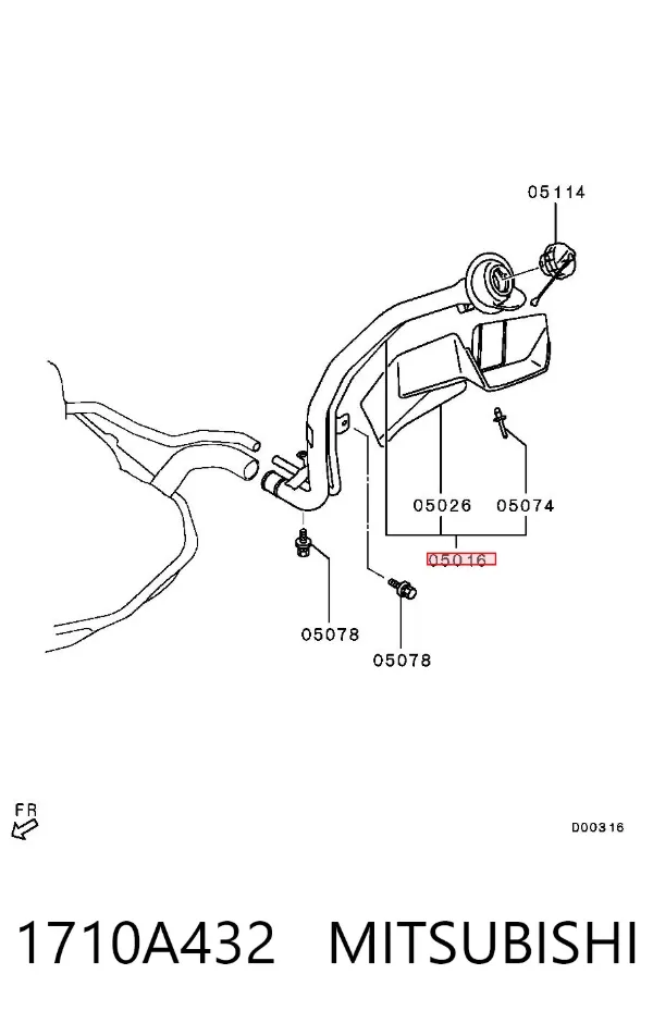Горловина топливного бака 1710A432 Mitsubishi
