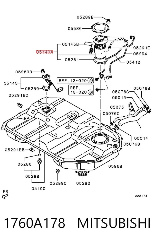 Насос топливный электрический 1760A178 Mitsubishi