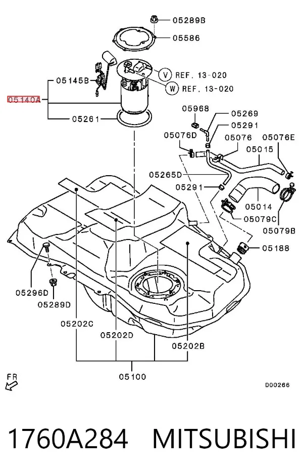 Бензонасос 1760A284 Mitsubishi