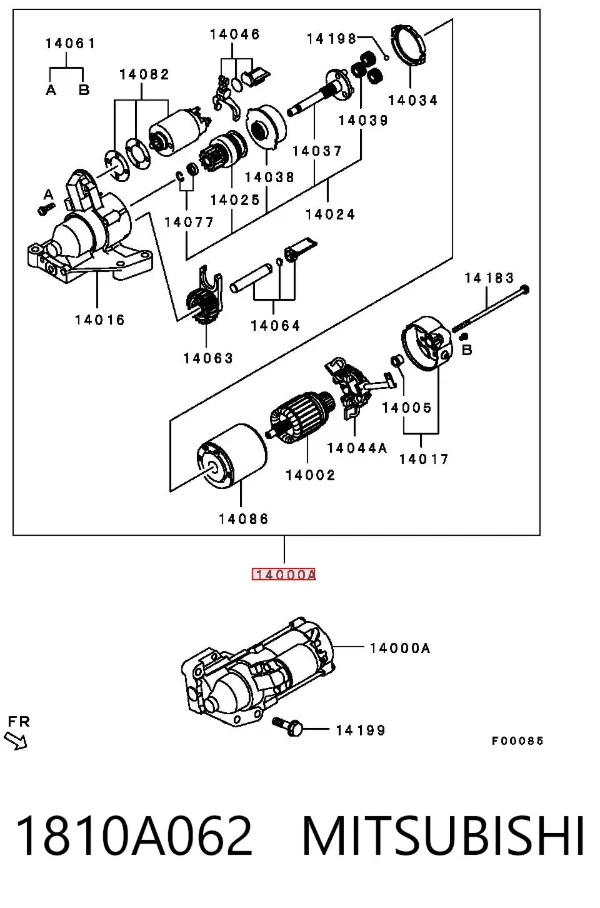 Стартер 1810A062 Mitsubishi