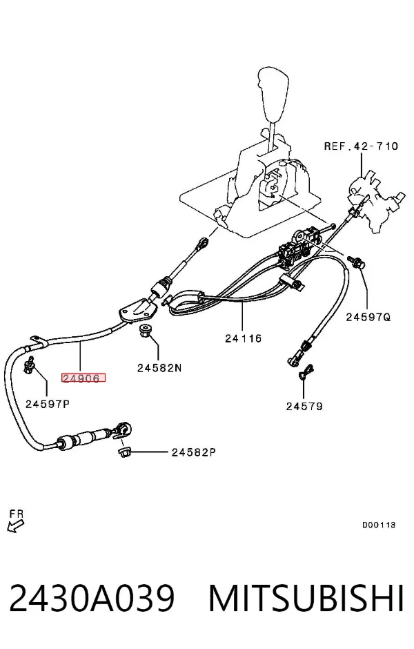 Трос переключения передач 2430A039 Mitsubishi