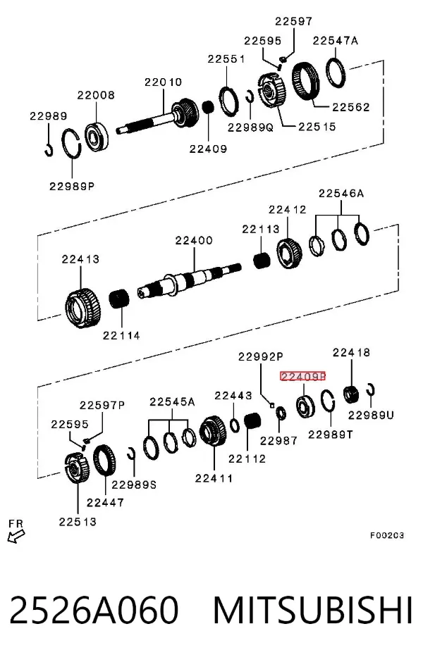 Подшипник первичного вала КПП 2526A060 Mitsubishi