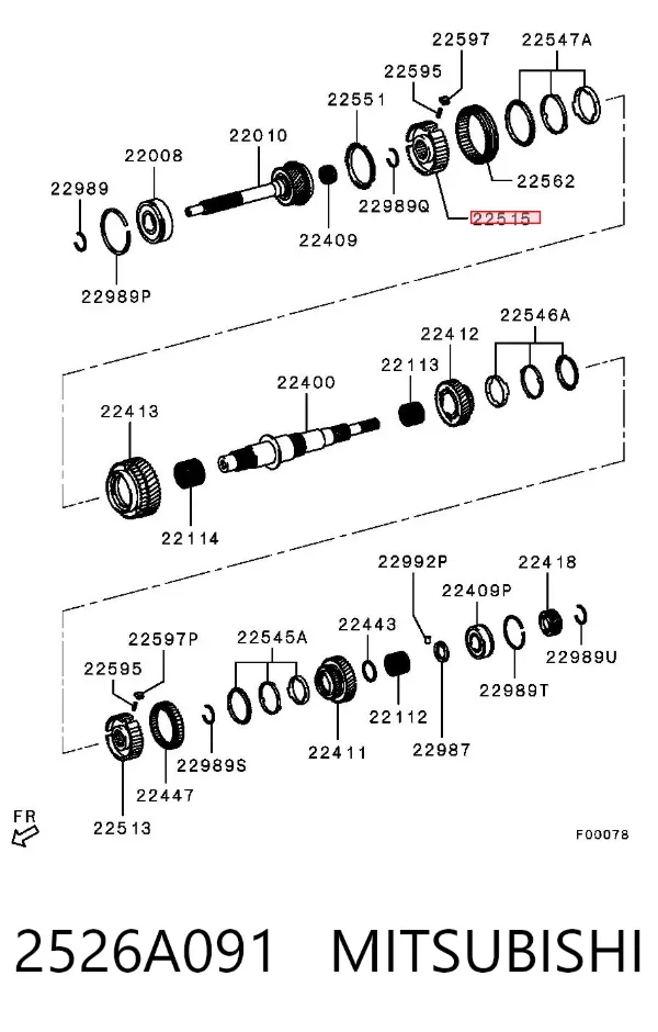 Синхронизатор 3/4-й передачи 2526A091 Mitsubishi