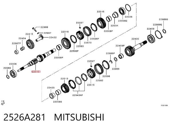 Вал коробки передач первичный 2526A281 Mitsubishi