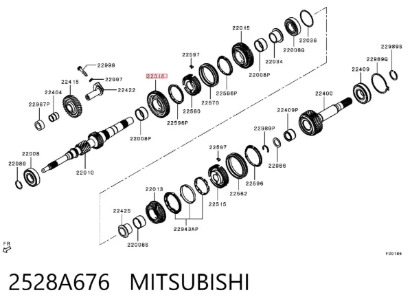 Шестерня 6-й передачи ведущая 2528A676 Mitsubishi