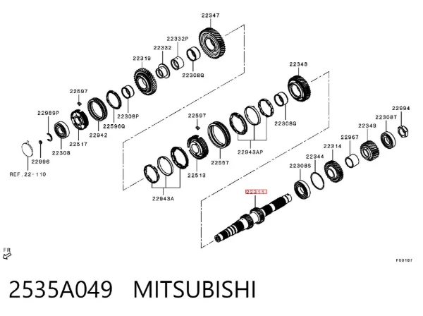 Промежуточный вал КПП 2535A049 Mitsubishi