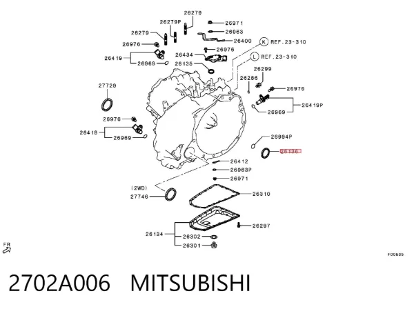 Ремкомплект гидротрансформатора АКПП 2702A006 Mitsubishi