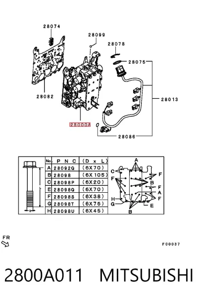 Гидроблок АКПП MITSUBISHI 2800A011
