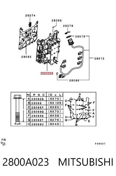 Гидроблок АКПП MITSUBISHI 2800A023