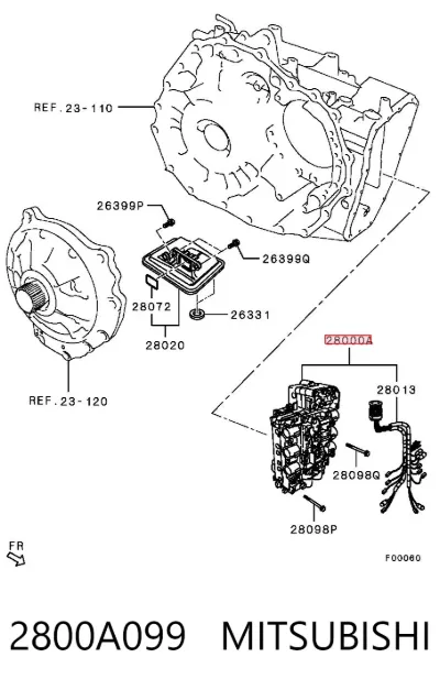 Гидроблок АКПП MITSUBISHI 2800A099
