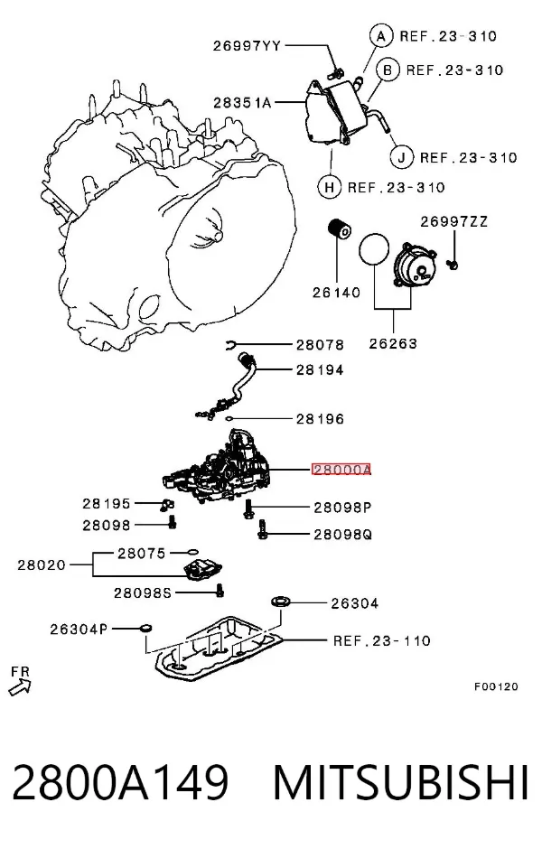 Гидроблок АКПП 2800A149 Mitsubishi