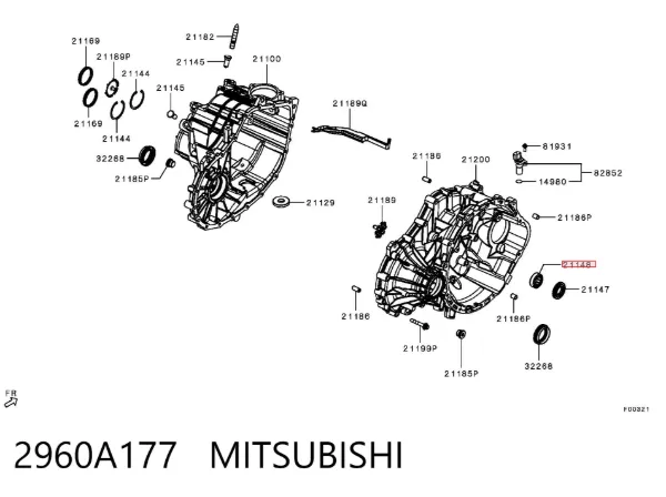 Подшипник первичного вала КПП 2960A177 Mitsubishi