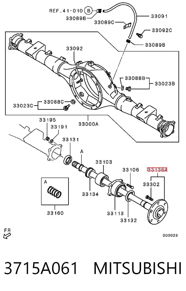 Задняя полуось 3715A061 Mitsubishi